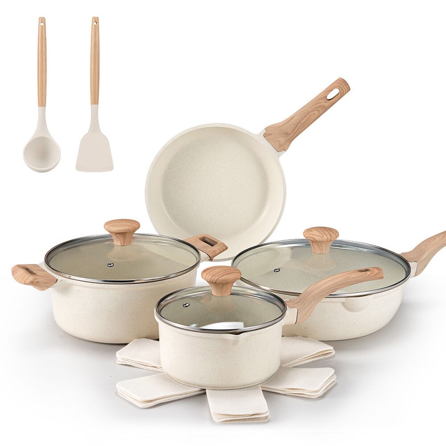 ZUNI 13PCS Cookware Pots & Pans Set Nonstick Granite Coating Cooking Utensil