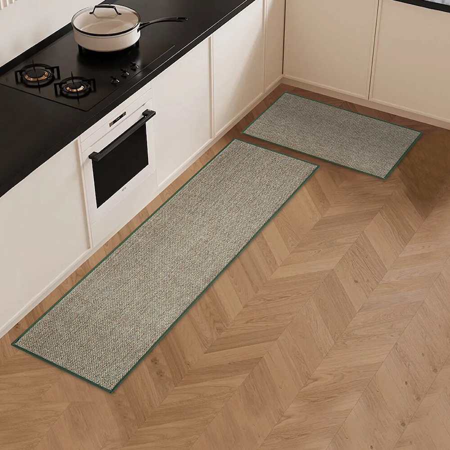 ZUNI 2PCS Kitchen Mats Non Slip Anti Fatigue Door Rugs Floor Mat Green