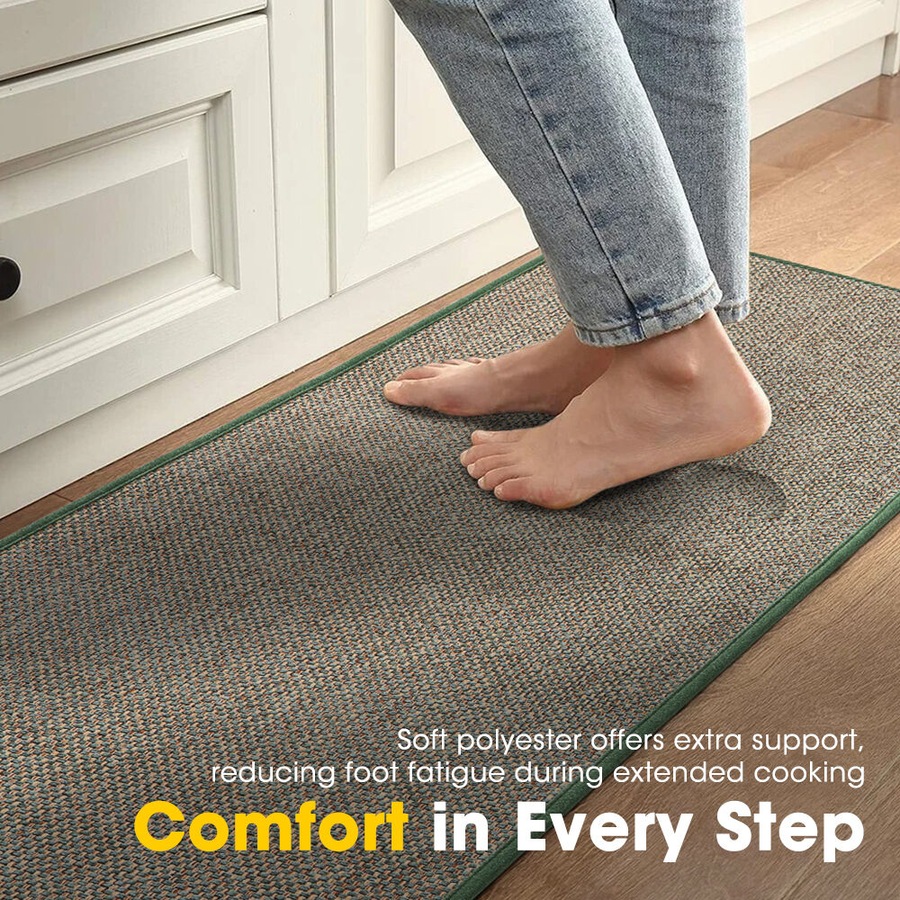 ZUNI 2PCS Kitchen Mats Non Slip Anti Fatigue Door Rugs Floor Mat Green