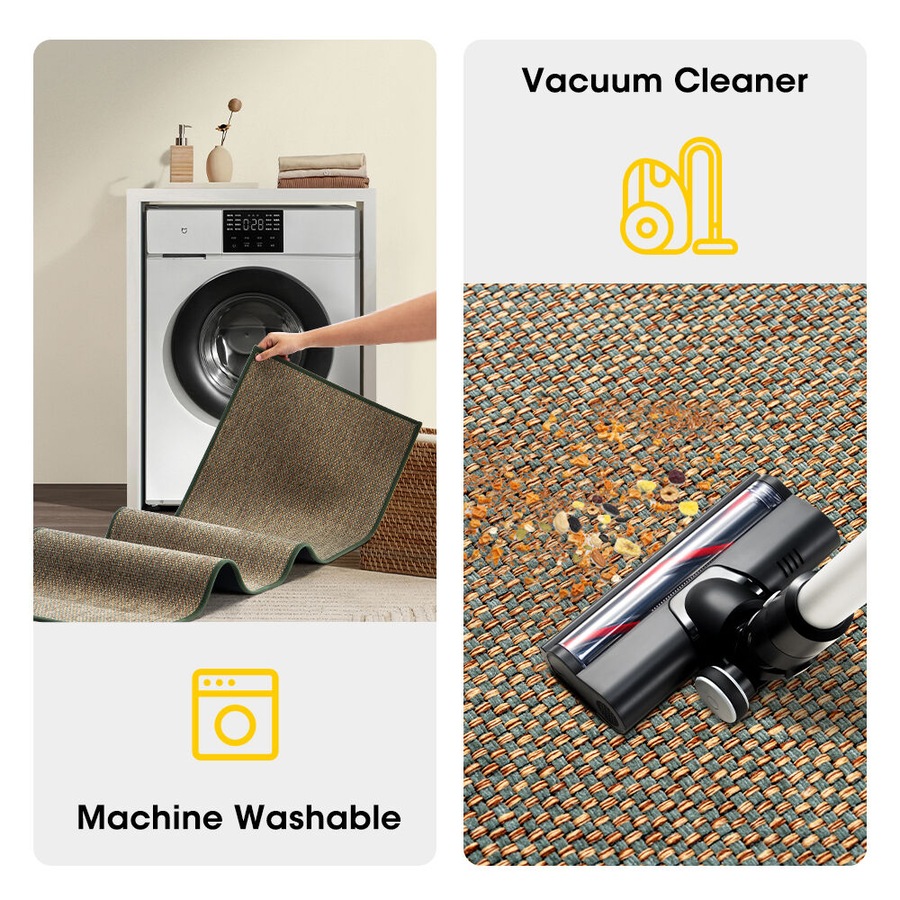 ZUNI 2PCS Kitchen Mats Non Slip Anti Fatigue Door Rugs Floor Mat Green