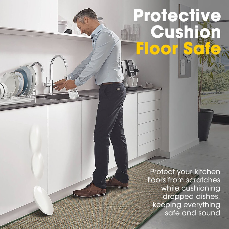 ZUNI 2PCS Kitchen Mats Non Slip Anti Fatigue Door Rugs Floor Mat Green