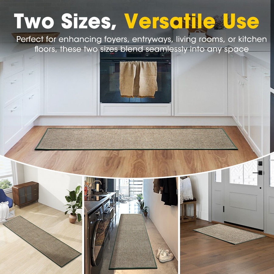 ZUNI 2PCS Kitchen Mats Non Slip Anti Fatigue Door Rugs Floor Mat Green