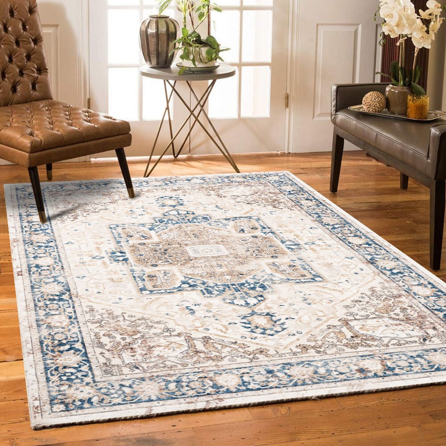 ZUNI Floor Rug Soft Fluffy Area Rugs Bedroom Living Room 120x160cm Pale Blue