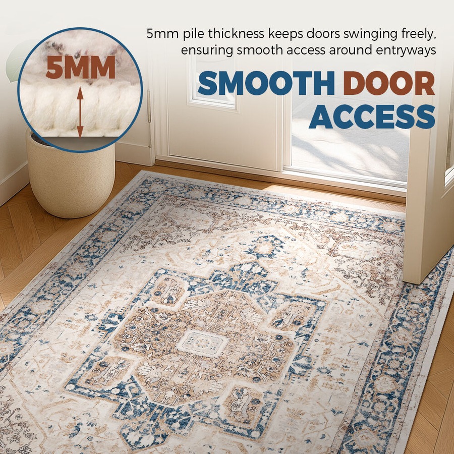ZUNI Floor Rug Soft Fluffy Area Rugs Bedroom Living Room 120x160cm Pale Blue