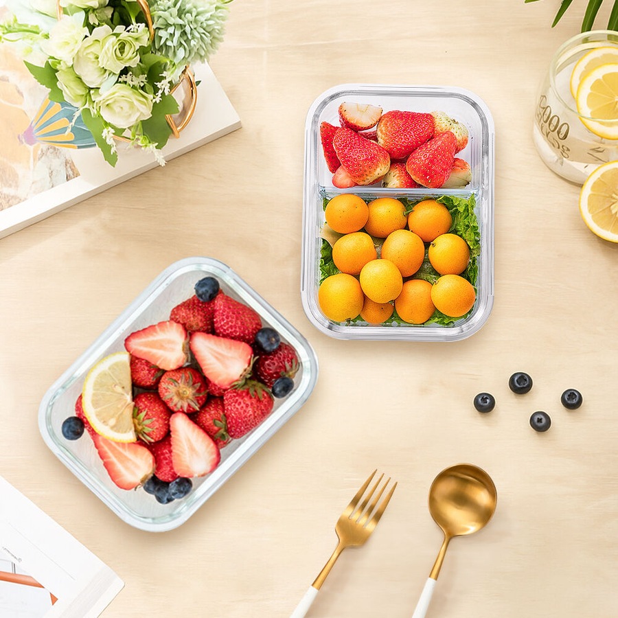 ZUNI Glass Food Container with Lid Airtight 10 Packs Meal Prep Storage