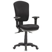 AQUA HIGH BACK WITH HEIGHT ADJUSTABLE ARMS Task Chair METRO BLACK FABRIC 