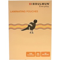 BIBBULMUN LAMINATING POUCHES A4 80 Microns Pack of 100