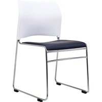 BURO MAXIM STACKABLE VISITOR CHAIR Black/White Chrome Frame