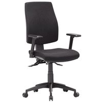 CLICK HIGH BACK WITH HEIGHT ADJUSTABLE ARMS Task Chair METRO BLACK FABRIC 