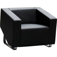 CUBE LOUNGE Single W860 x D720 x H880mm Black Leather