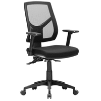 EXPO HIGH BACK WITH HEIGHT ADJUSTABLE ARMS Task Chair METRO BLACK FABRIC 