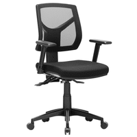 EXPO LOW BACK WITH HEIGHT ADJUSTABLE ARMS Task Chair METRO BLACK FABRIC 