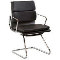 FLASH VISITOR Executive Chair BLACK LEATHER 