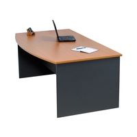 LOGAN BOW FRONT DESK 1800mm W x 1050mm D x 730mm H Beech & Ironstone