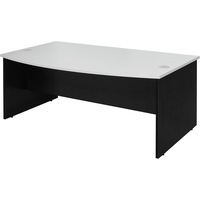 LOGAN BOW FRONT DESK 1800mm W x 1050mm D x 730mm H White & Ironstone