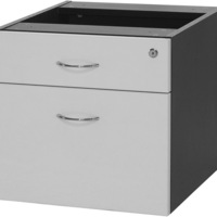 LOGAN DRAWER BOX 476mm W x 470mm D x 450mm H White & Ironstone 1 Drawer 1 File