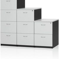 LOGAN FILING CABINET 476mm W x 550mm D x 715mm H White & Ironstone 2 Drawer