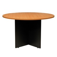 LOGAN MEETING TABLE 1200mm Diameter x 730mm H Beech & Ironstone