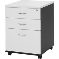 LOGAN MOBILE PEDESTAL 476 W x 470mm D x 676mm H White & Ironstone 