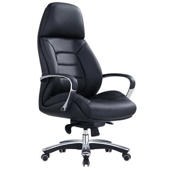MAGNUM HIGH BACK Executive Chair BLACK LEATHER - Must be delivered assembled