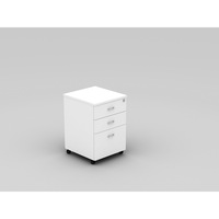 Metal OM MOBILE PEDESTAL 1 File 2 Stationery Drawers W468 x D510 x H685mm White