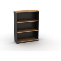 OM BOOKCASE W900 x D320 x H1200mm Beech/ Charcoal