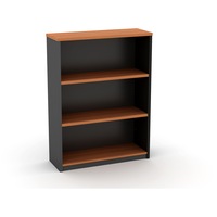 OM BOOKCASE W900 x D320 x H1200mm Cherry/ Charcoal