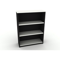 OM BOOKCASE W900 x D320 x H1200mm White/ Charcoal