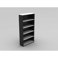 OM BOOKCASE W900 x D320 x H1800mm White/ Charcoal