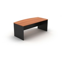 OM BOW FRONT DESK W2100 x D900/750 x H720mm Cherry/ Charcoal