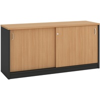 OM CREDENZA W1800 x D450 x H720mm Beech/ Charcoal