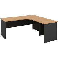 OM RADIAL WORKSTATION W1800 x W1800 x D700 x H720mm Beech/ Charcoal