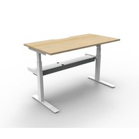 Paramount Electric Desk No Screen 1800Wx750D Oak Top White Single Frame