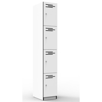 Rapidline 4 Door Melamine Locker W305 X D455 X H1850Mm Natural White/ Black