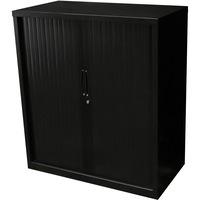RAPIDLINE 900W GO TAMBOUR DOOR CUPBOARD With 2 Shelves W900 x D473 x H1016mm Black