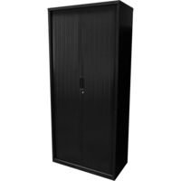 RAPIDLINE 900W GO TAMBOUR DOOR CUPBOARD With 5 Shelves W900 x D473 x H1981mm Black