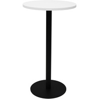 Rapidline Circular Dry Bar Table D600 x H1075mm Natural White Top Black Disc Base