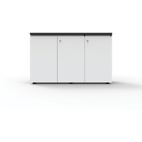 RAPIDLINE DELUXE INFINITY SWING DOOR CUPBOARD Natural White with Black 1200W x 450D x 730mmH