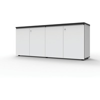 RAPIDLINE DELUXE INFINITY SWING DOOR CUPBOARD Natural White with Black 1800W x 450D x 730mmH