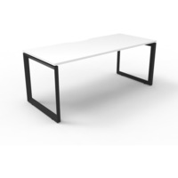 RAPIDLINE DELUXE LOOP LEG WORKSTATION Single Sided No Screen 1 Person W1500 x D750 x H730mm Natural White/Black
