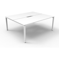 RAPIDLINE DELUXE RAPID INFINITY PROFILE LEG WORKSTATION No Screen 2 Person Double Sided W1200 x D750 x H730mm (per user) White Top White Frame