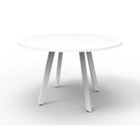 RAPIDLINE ETERNITY ROUND MEETING TABLE 900mm Diameter x H730mm White Top White Frame