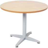 RAPIDLINE RAPID SPAN ROUND MEETING TABLE 730mmH x 900mmW x 900mmD Silver Base Beech Top