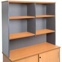Rapidline Rapid Worker Hutch 4 Shelves W1200 x D315 x H1070mm Cherry/Ironstone