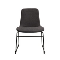 RAPIDLINE TEMPO VISITOR CHAIR Black Sled Base Grey Padded Fabric Upholstery
