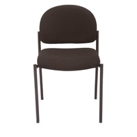 RAPIDLINE V100 STACKING VISITOR CHAIR Black Steel 4 Leg Frame Black Fabric Seat and Back