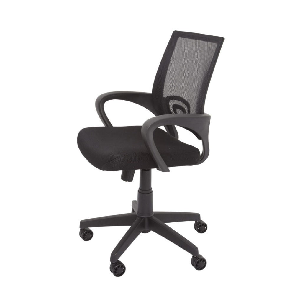 RAPIDLINE VESTA MEDIUM BACK Office Chair With Arms Black Fabric Seat Black Mesh Back