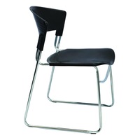 RAPIDLINE ZOLA STACKABLE MEETING CHAIR Chrome Sled Base Black Polypropylene Seat and Back