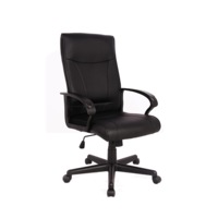 SYLEX HEMSWORTH HIGH BACK LEATHER CHAIR Black
