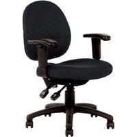 YSD LINCOLN WITH ARMS MEDIUM BACK TASK CHAIR Black 5 Year Warranty